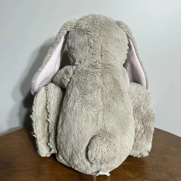 Pottery Barn Kids PBK Plush Tan and Pink Bunny Rabbit and Blanket Set - Picture 3 of 16